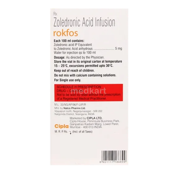 rokfos 5mg/100ml injection